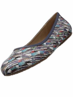 SoftWalk Women's Napa Ballet Flat leather blue multi arch support   9W NWOT
